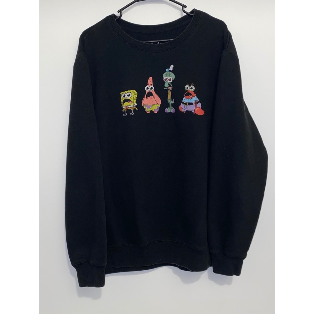 Nickelodeon Spongebob Squarepants Shocked Crewneck Sweatshirt Black XL RN86947